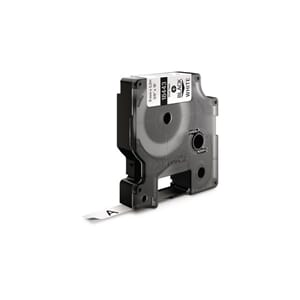 TAPE DYMO RHINO NYLON SORT/HVIT 9MM
