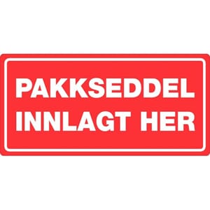 ETIKETT PAKKSEDDEL INNLAGT  55X110MM (500)