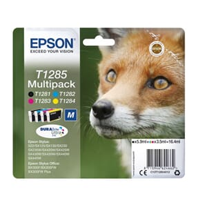 BLEKK EPSON T1285 CYAN/GUL/MAGENTA/SORT