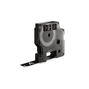 TAPE DYMO D1 12MM X 7M HVIT/SORT