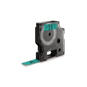 MERKETAPE DYMO D1 12MMX 7M SORT/GRØNN
