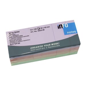 NOTATBLOKK INFO 50X40MM PASTELL (12)