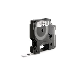 TAPE DYMO D1 9MM X 7M SORT/HVIT (10)