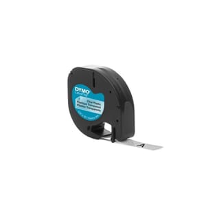 TAPE DYMO LETRATAG 12MM PLAST SORT/KLAR