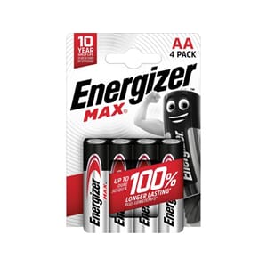 BATTERI ENERGIZER ALK MAX AA/LR6 (4)