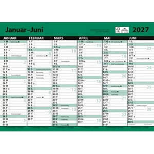 7.SANS KONTORKALENDER A4, ENKEL MED LINJER