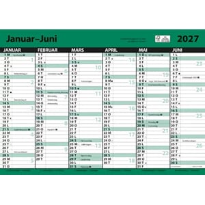 7.SANS KONTORKALENDER A3, ENKEL MED LINJER