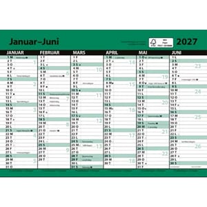 7.SANS KONTORKALENDER A5, ENKEL MED LINJER