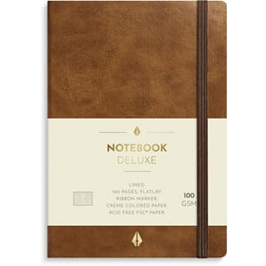 NOTATBOK BURDE DELUXE A6 COGNAC