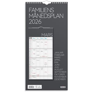 FAMILIENS MÅNEDSPLAN GRIEG 2026 GRÅ