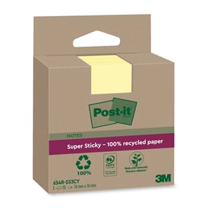 POST-IT SS CANARY YELLOW 76X76 (3) RECYCL
