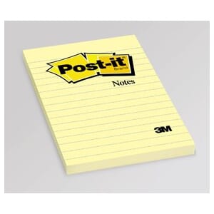 POST-IT KLISTRELAPPER 102X152 LINJ. GUL