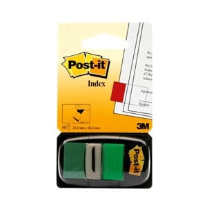 POST-IT INDEX 6803 GRØNN 25X43MM(50)