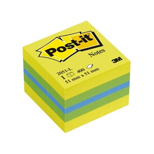 POST-IT KUBE 51X51MM GUL/GRØNN/BLÅ 2051-L