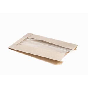 PAPIRPOSE BRUN M/VINDU (100) 14X5,5X23CM