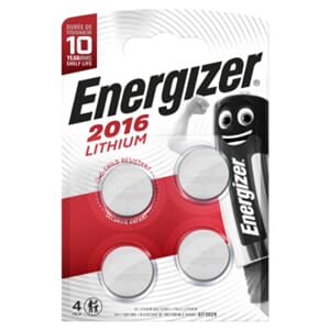 BATTERIER CR2016 LITHIUM 3V (4) ENERGIZER