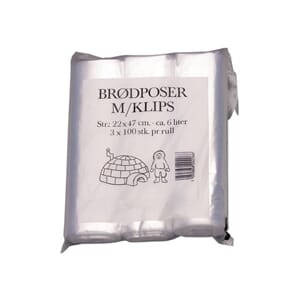 BRØDPOSE PLAST 220X470MM KLIPS (300)