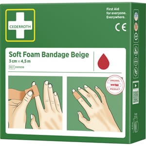 SOFT FOAM BANDASJE BEIGE 3 CM X 4,5M CEDERROTH 51011018