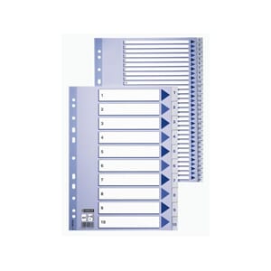REGISTER ESSELTE A4 PLAST 1-20 BLÅ/HVIT 100138
