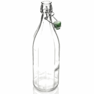 GLASSFLASKE OXFORD 1LTR. M/KORK ASS.FARGER