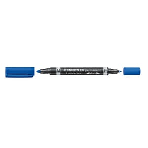 MERKEPENN STAEDTLER LUMOCOLOR DUO BLÅ