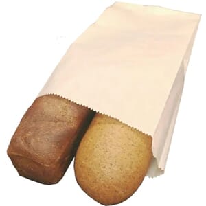 BRØDPOSE KRAFT 155X80X400MM HVIT (2500)