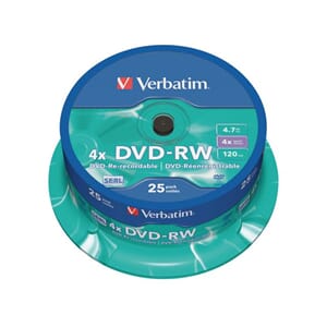 DVD-RW VERBATIM 4.7GB 4X SPINDLE (25)