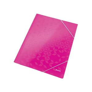 STRIKKMAPPE LEITZ WOW A4 KARTONG ROSA