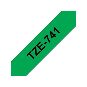 TAPE BROTHER TZE-741 18MMX8M SORT/GRØNN