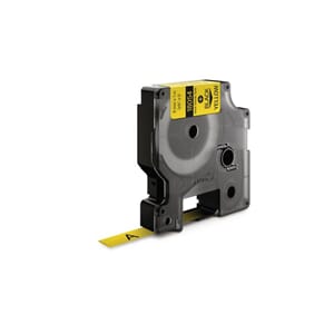 TAPE DYMO RHINO KABELMERK.SORT/GUL 9MM