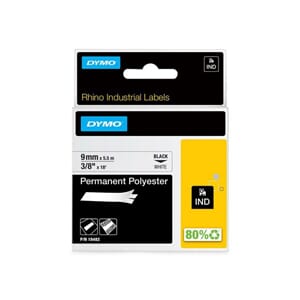 TAPE DYMO D1 PERMANENT 9MMX5,5M HVIT
