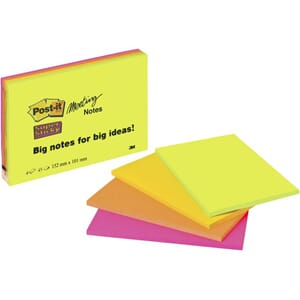 POST-IT SUPERS 101X152MM ASS (4) 6445-4ASS