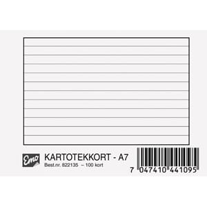KARTOTEKKORT EMO A7 LINJERT 200G (100)