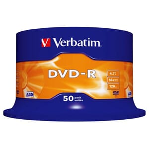 DVD-R VERBATIM 4.7GB 16X SPINDLE (50)