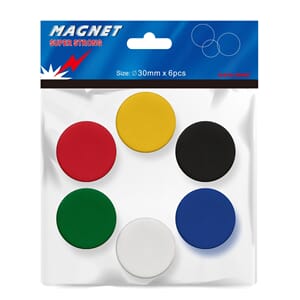 MAGNETER 30MM ASSORTERTE FARGER (6)