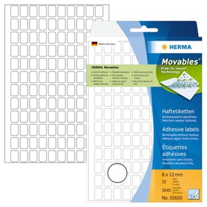 ETIKETTER 8X12 HERMA MOVABLES HVIT