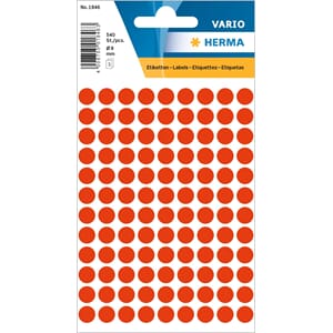 HERMA ETIKETT VARIO Ø 8MM RØD (540)