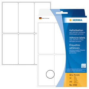 ETIKETT HVIT 40X75MM (192) HERMA