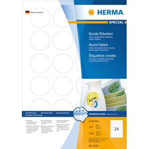 ETIKETTER HERMA MOVABLES A4 Ø 40MM (100)