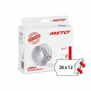 METO ETIKETT PERM 26X12 HVIT 12 RL X 1000