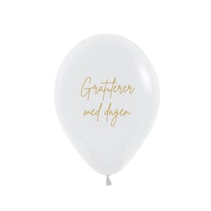 BALLONGER HVIT GRATULERER MED DAGEN 30CM (12)