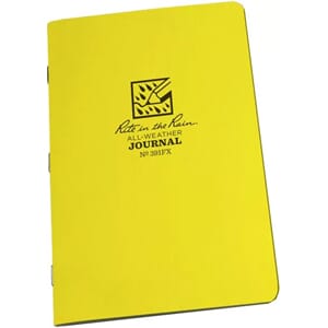 ALLVÆR NOTATBOK HFT. - GUL - 11.7X17.8 VANNFAST PAPIR
