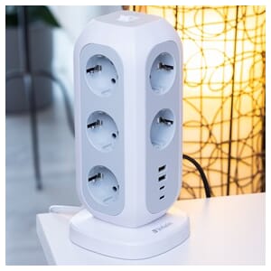 STRØMTÅRN VERBATIM EU 11xAC / 2xUSB / 2xTYPE-C