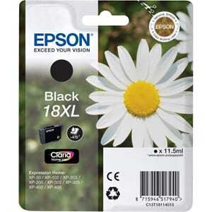 BLEKK EPSON 18XL SORT