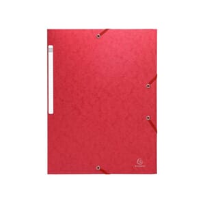 STRIKKMAPPE EXACOMPTA A4 3KLAFF 425G RØD
